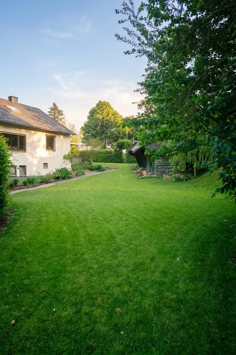 Garten an der Südwestseite mit Blick zum Haus
